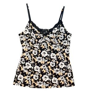 White House Black Market Floral Lace Trim Camisole‎ Tank Top XL